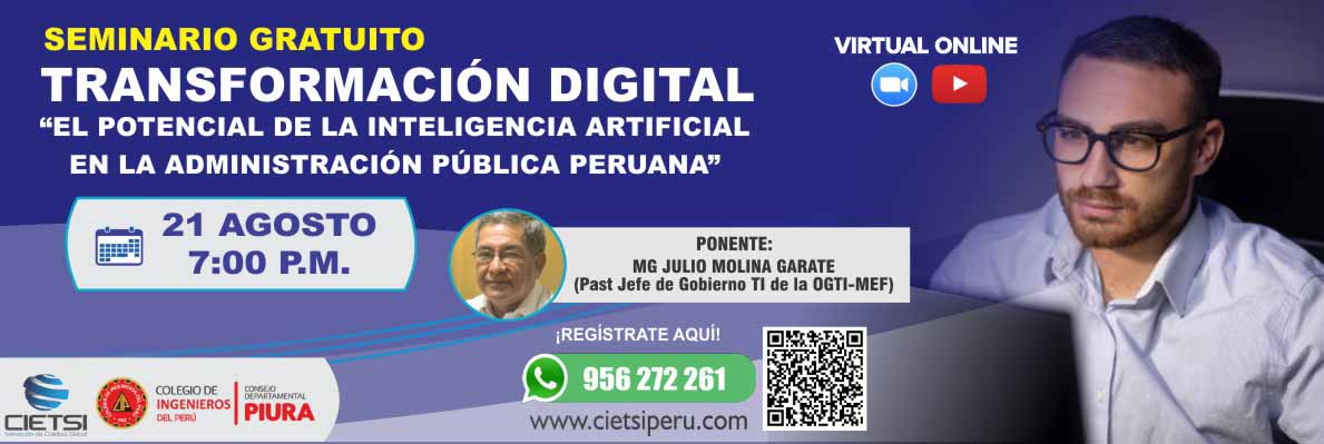 seminario gratuito transformaciOn digital   el potencial de la ia en la administraciOn pUblica peruana